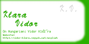 klara vidor business card